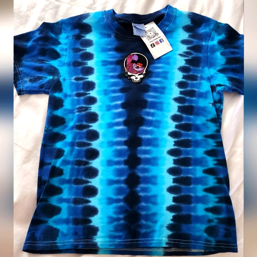 Grateful Dead x Disney Cheshire Cat Blue Tie Dye Tee Large NWT